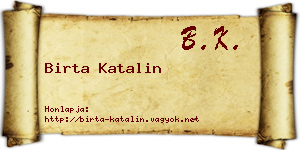 Birta Katalin névjegykártya